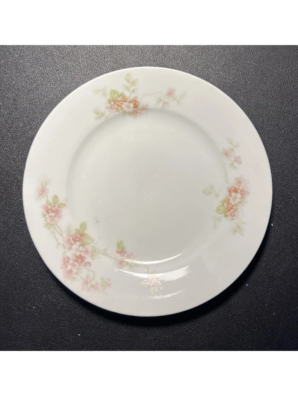 O&EG Royal Austria 1900s Pink Floral Porcelain Set Of 7 Bread Butter Plates 6.5”